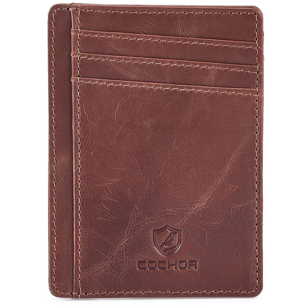 7316 Front Pocket Wallet Slim Minimalist Real Leather RFID Blocking Credit